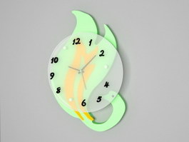 Modern Swan Wall Clock 3d model preview