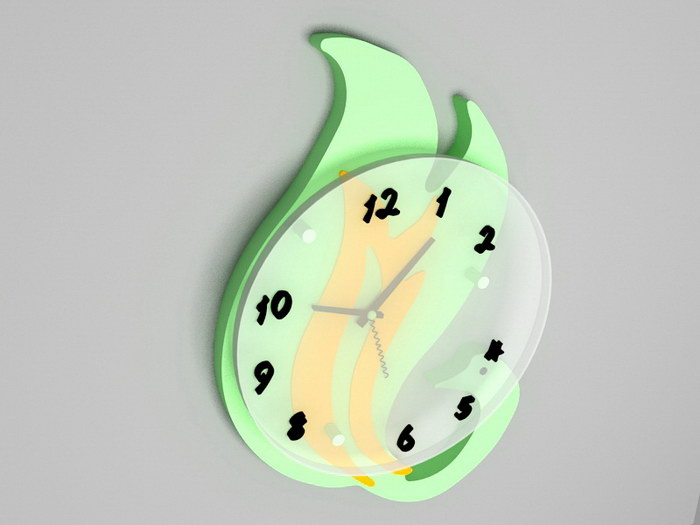 Modern Swan Wall Clock 3d rendering