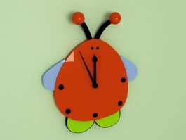 Ladybugs Beetle Wall Clock 3d preview