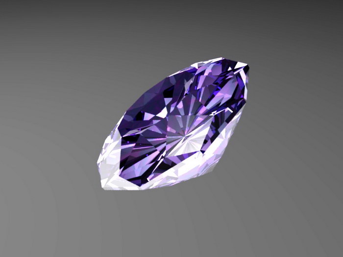 Fancy Purple Diamond 3d rendering