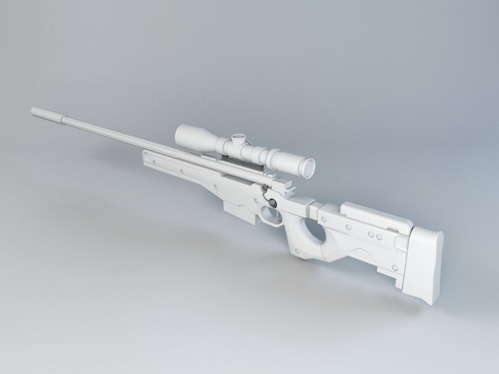 AWM L115A3 Sniper Rifle 3d rendering