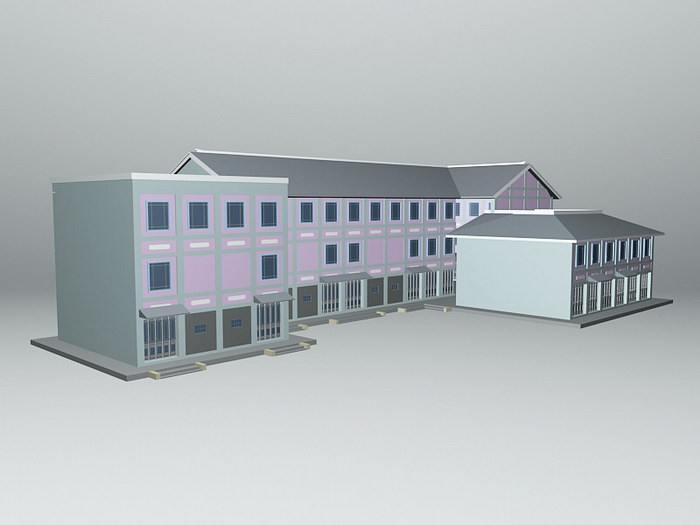 Old Buildings 3d rendering