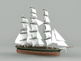 Clipper Ship Merchant Sailing Vessel 3d model preview