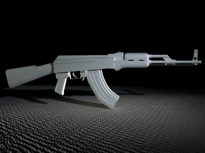AK-47 Type 2 3d rendering