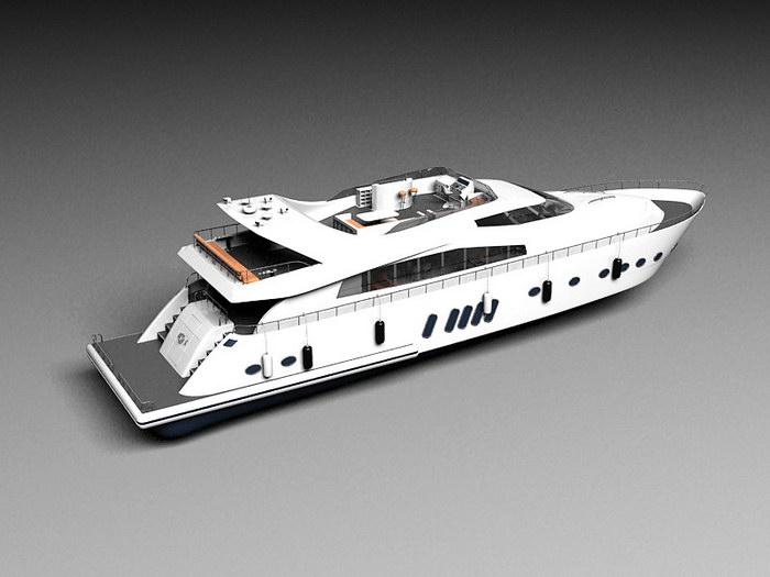 Cruiser Motor Yacht 3d rendering