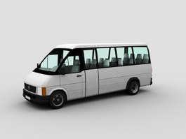 White Minibus 3d preview