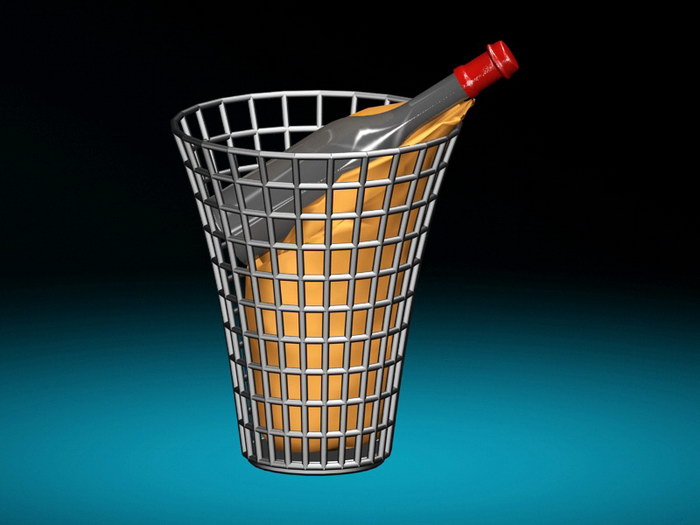 Wine Basket 3d rendering