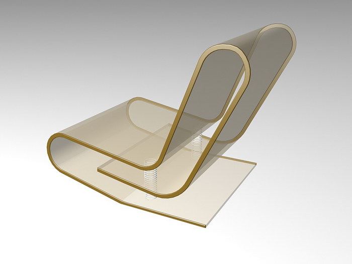 Transparent Acrylic Chair 3d rendering