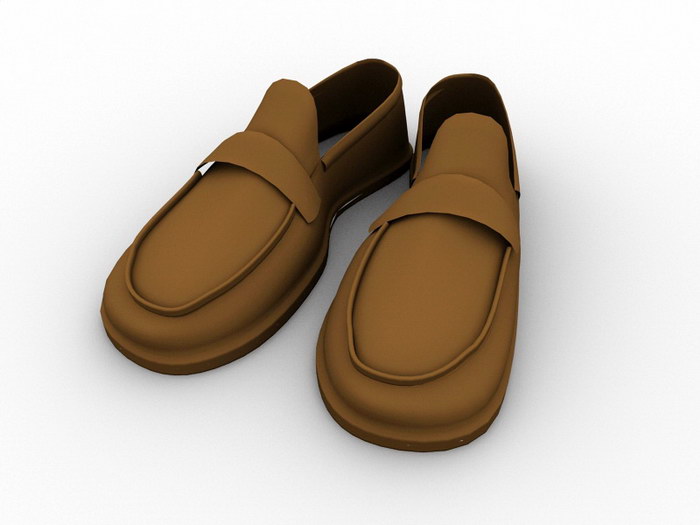 Leather Boat Shoes 3d rendering