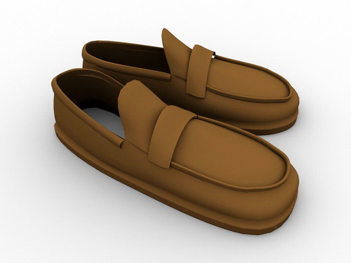 Leather Boat Shoes 3d rendering