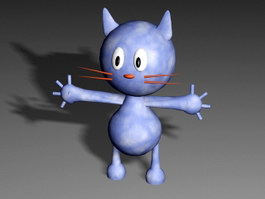 Blue Cartoon Cat 3d preview