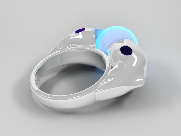 Blue Pearl Ring 3d rendering