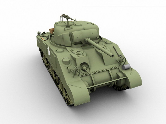 M4A3(75)W Medium Tank 3d rendering