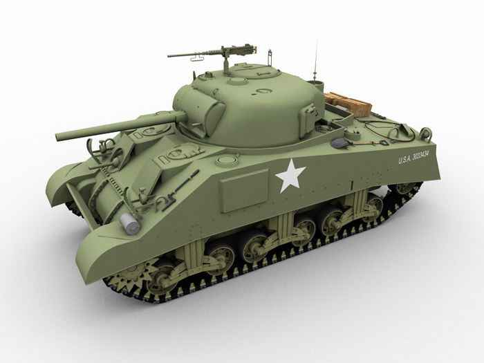 M4A3(75)W Medium Tank 3d rendering