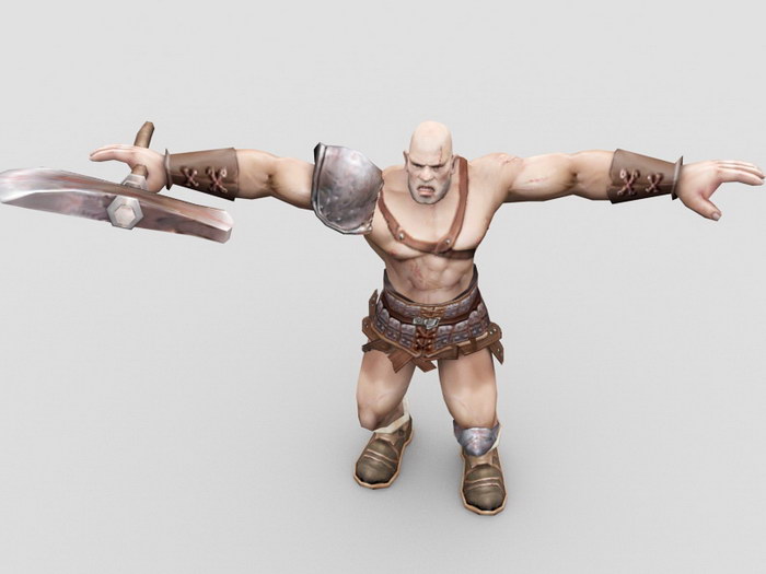 Animated Celtic Barbarian Warrior 3d rendering