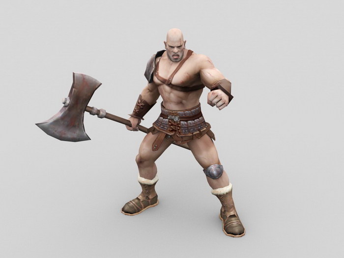 Animated Celtic Barbarian Warrior 3d rendering