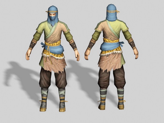 Medieval Robber 3d rendering