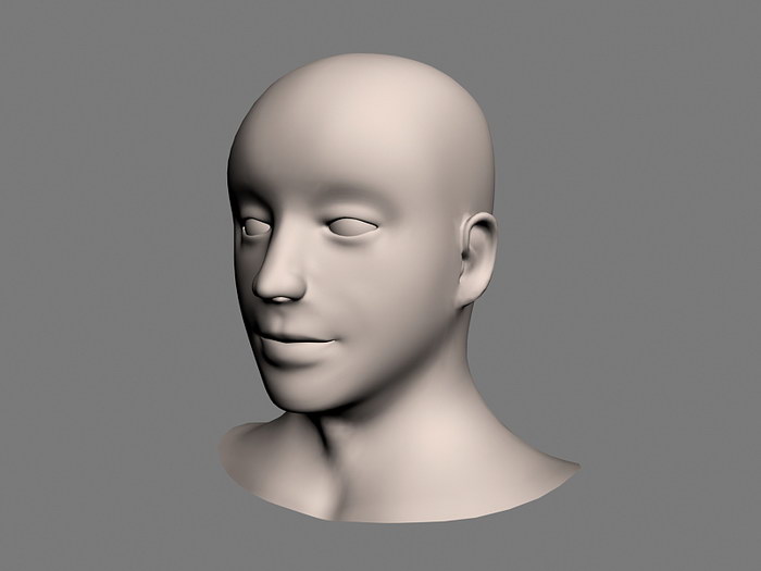 Female Head Base Mesh 3d rendering