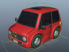 Red Smart Car Rig 3d model preview