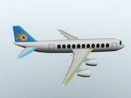 Passenger Airplane 3d model preview