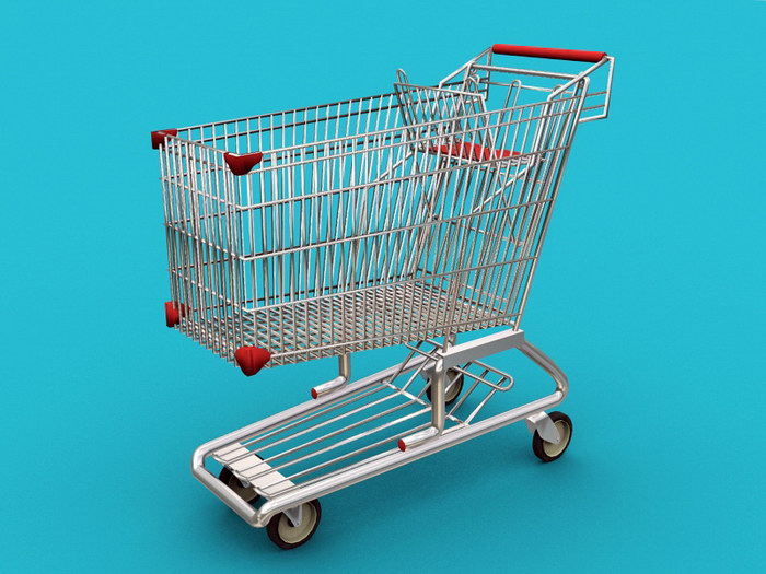 Supermarket Cart 3d rendering
