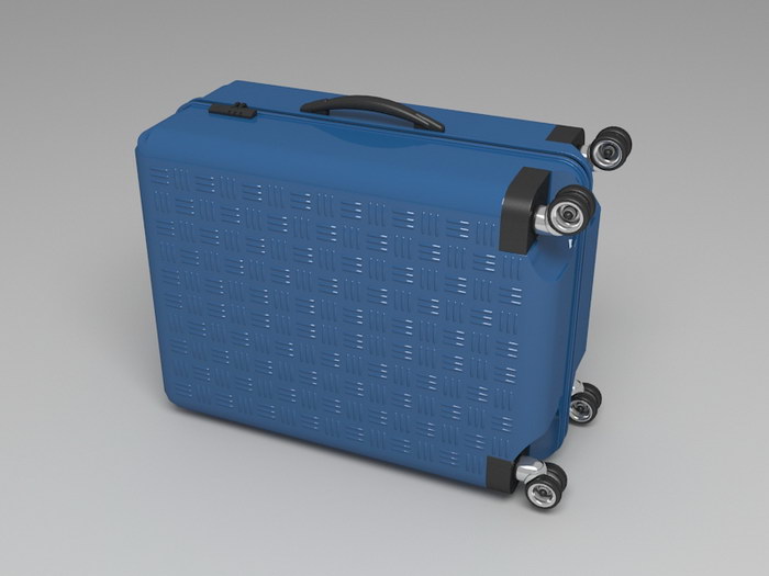 Blue Suitcase 3d rendering