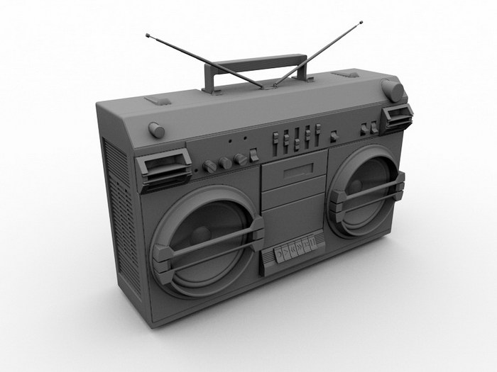 Boombox Portable Audio Player 3d rendering