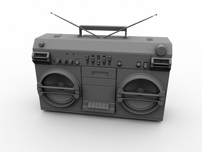 Boombox Portable Audio Player 3d rendering