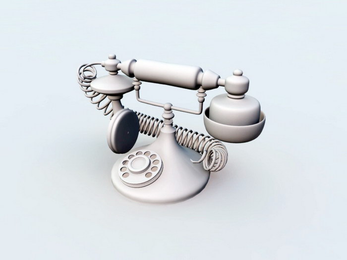Antique Telephone 3d rendering