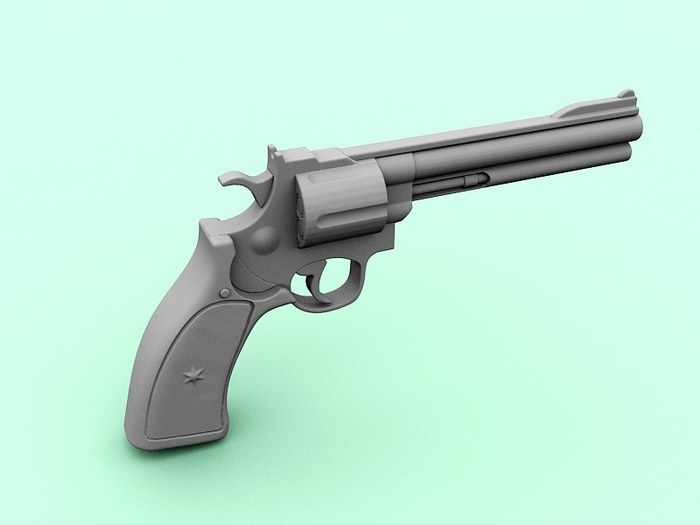Revolver Pistol 3d rendering