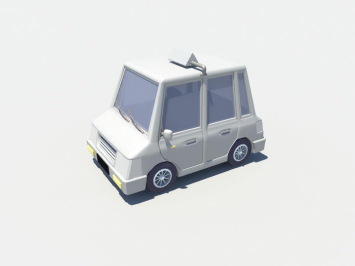 Cartoon Taxicab 3d rendering