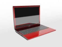 Red Laptop 3d model preview