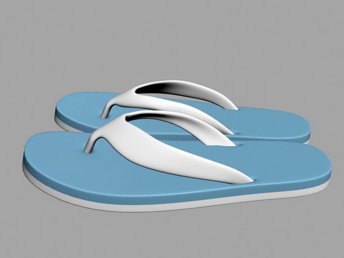 Blue Flip Flops 3d rendering