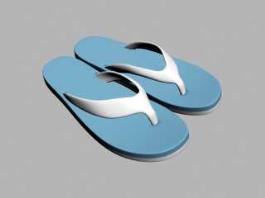 Blue Flip Flops 3d model preview
