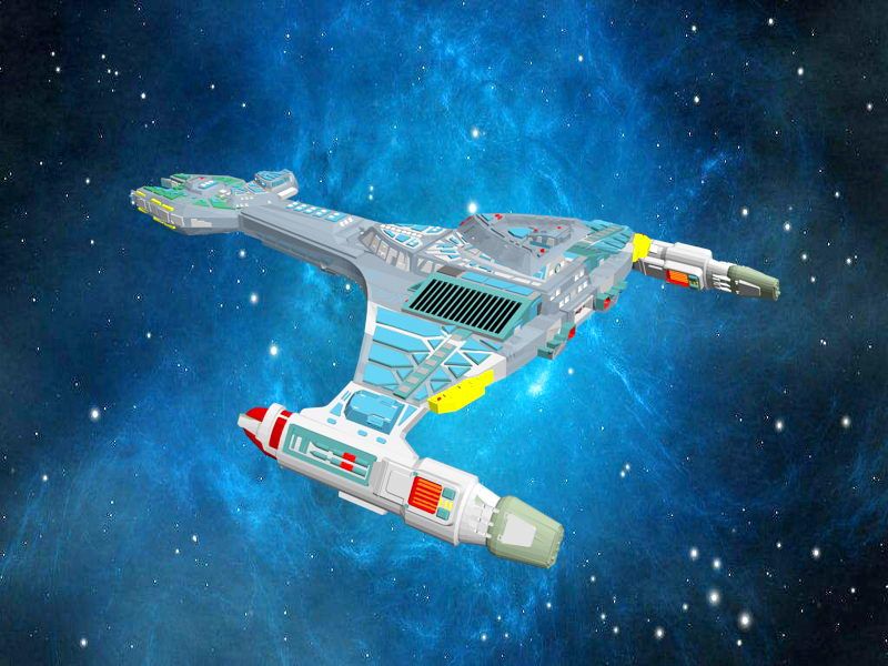 Star Trek Klingon Vorcha Battle Cruiser 3d rendering