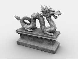 Stone Dragon Sculpture 3d model preview