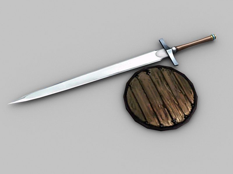 Sword and Shield 3d rendering