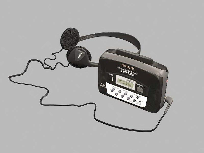Walkman Portable Cassette Player 3d rendering