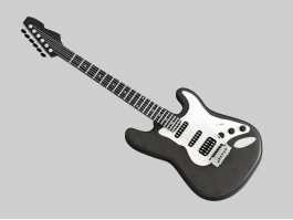 Black Bass Guitar 3d model preview