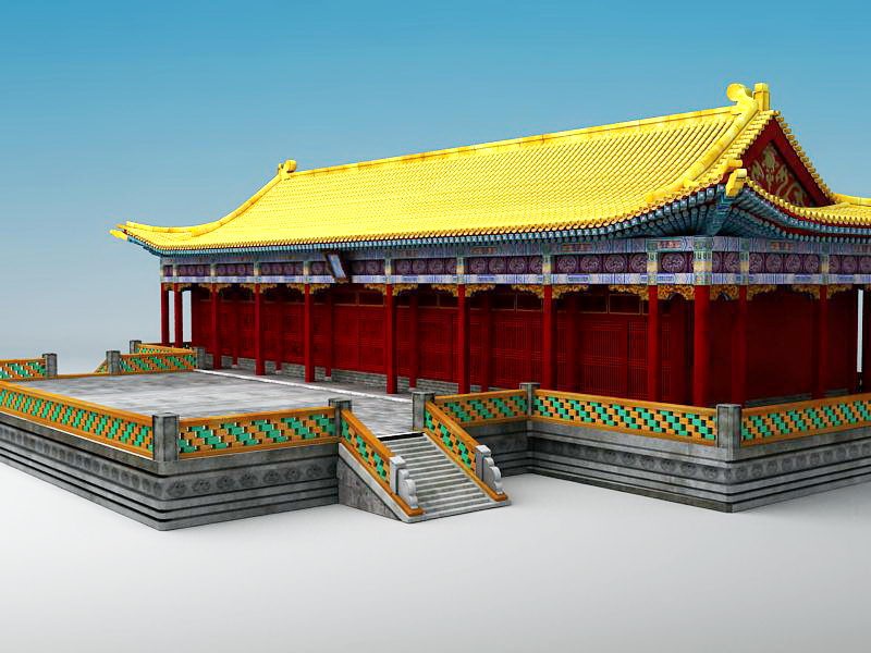 Chinese Palace Architecture 3d rendering