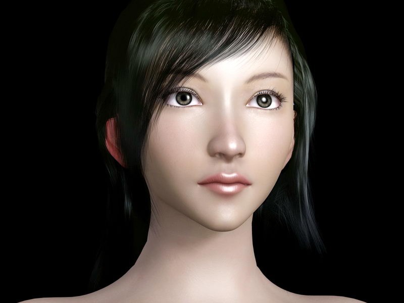 Girl Head Portrait 3d rendering