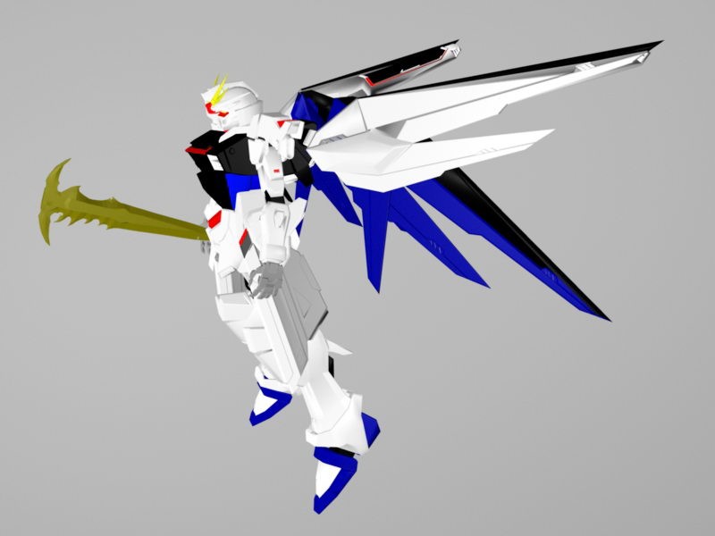 Freedom Gundam 3d rendering