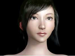 Girl Head Portrait 3d model preview