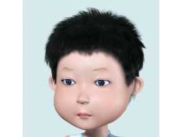 Cute Boy Head 3d model preview