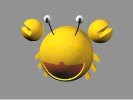 Yellow Cartoon Crab 3d model preview