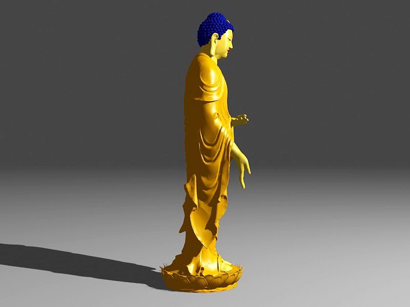 Standing Buddha Statue 3d model 3ds Max files free download - modeling ...