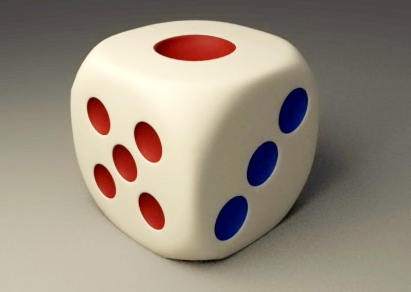 6 Sided Dice 3d rendering