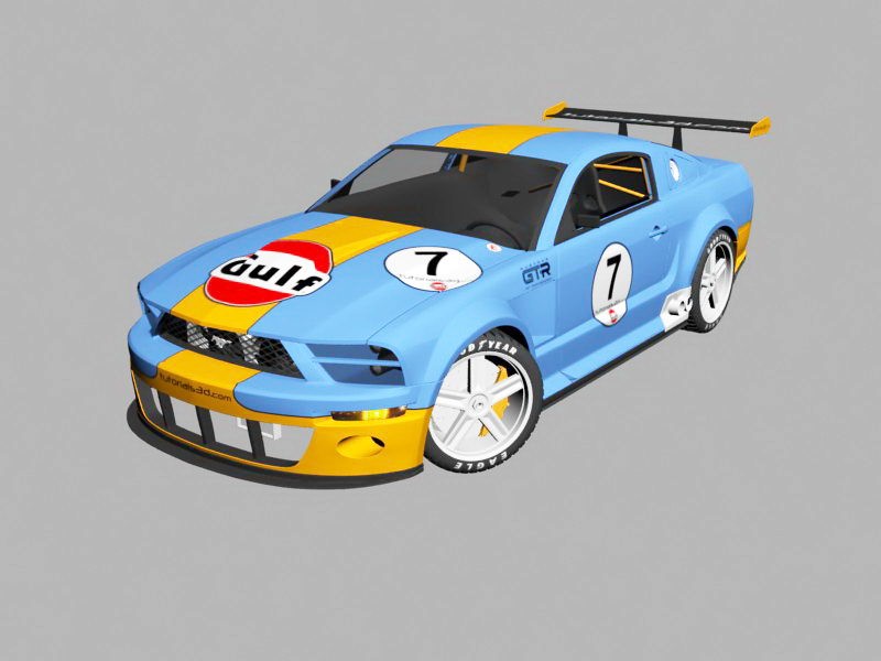 Ford Mustang GT Race Car 3d rendering