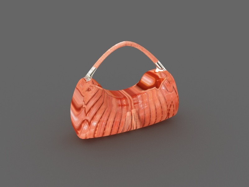 Brown Leather Handbag 3d rendering