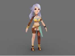 Anime Girl Character 3d preview